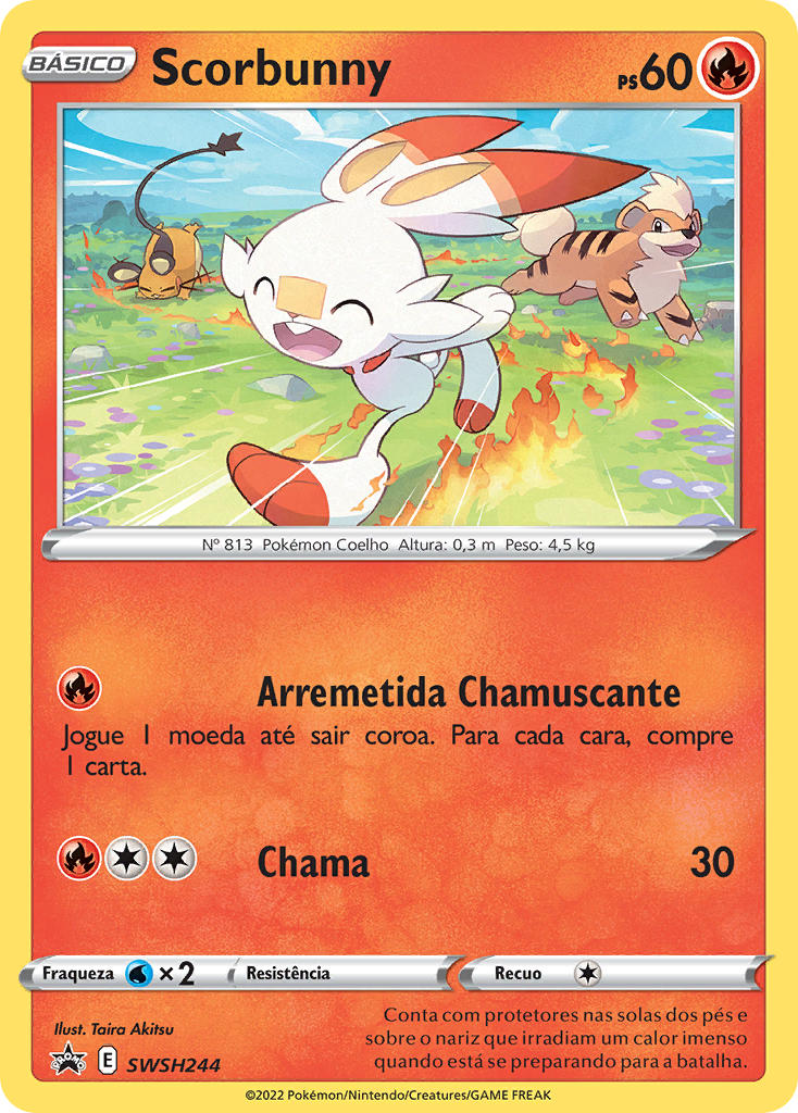 Scorbunny SWSH244 — Sword & Shield Promos (Portuguese Pokémon TCG card)
