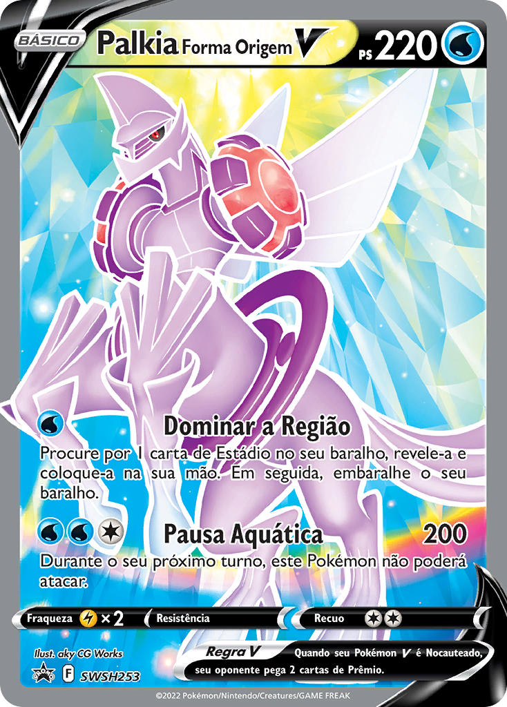 Palkia Forma Origem V SWSH253 — Sword & Shield Promos (Portuguese Pokémon TCG card)