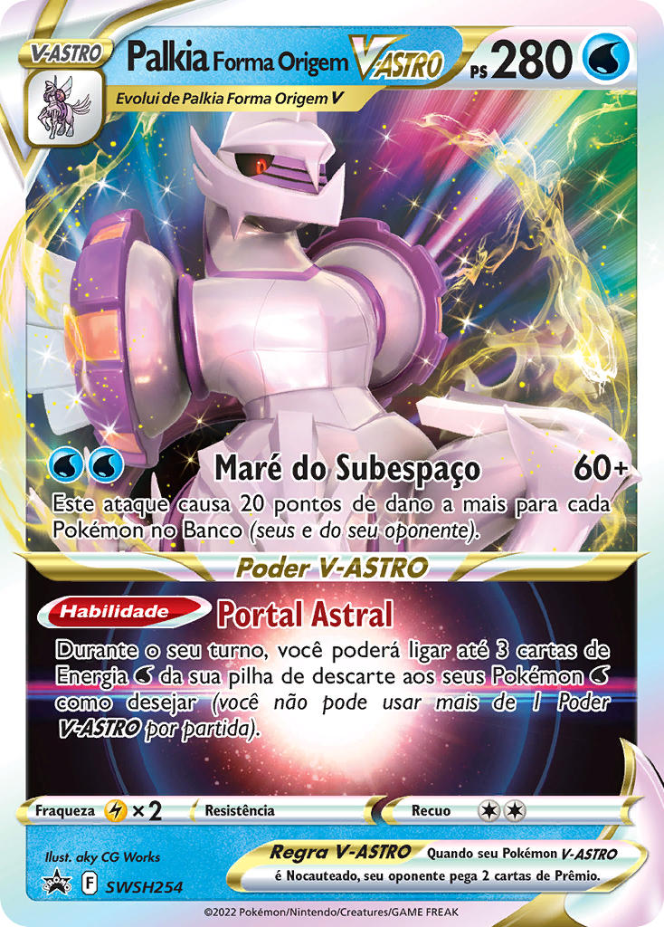Palkia Forma Origem V-ASTRO SWSH254 — Sword & Shield Promos (Portuguese Pokémon TCG card)