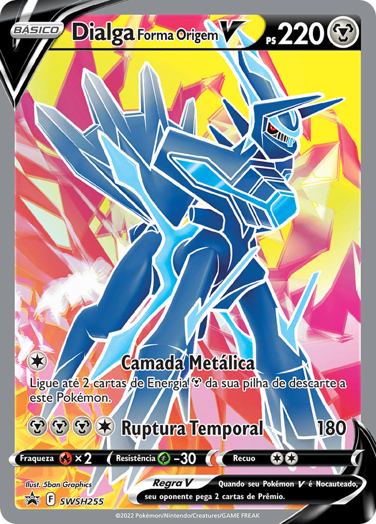 Dialga Forma Origem V SWSH255 — Sword & Shield Promos (Portuguese Pokémon TCG card)
