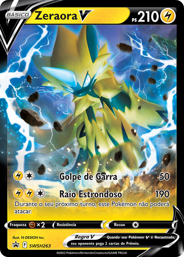 Zeraora V SWSH263 — Sword & Shield Promos (Portuguese Pokémon TCG card)