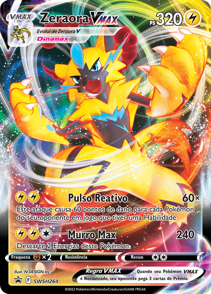 Zeraora VMAX SWSH264 — Sword & Shield Promos (Portuguese Pokémon TCG card)