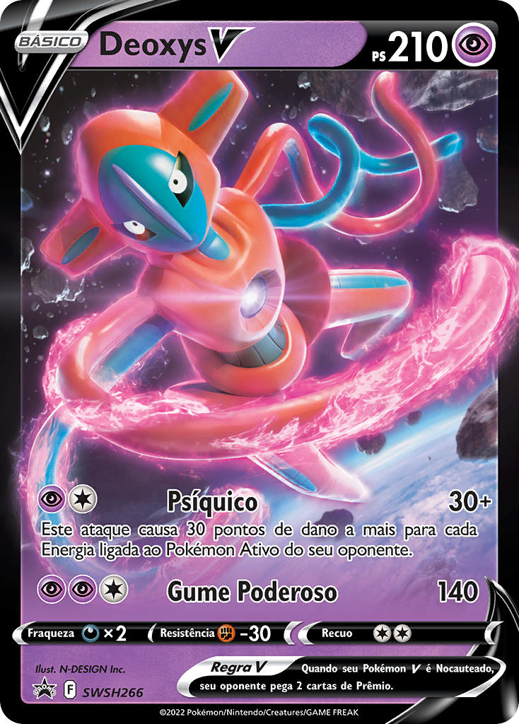 Deoxys V SWSH266 — Sword & Shield Promos (Portuguese Pokémon TCG card)