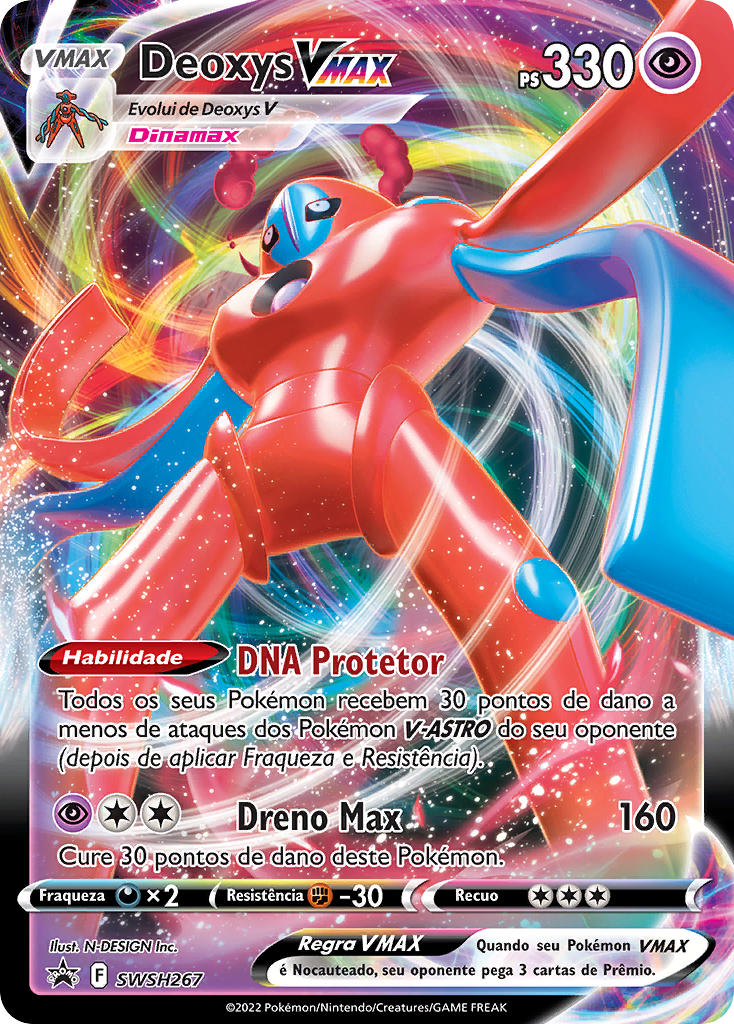 Deoxys VMAX SWSH267 — Sword & Shield Promos (Portuguese Pokémon TCG card)