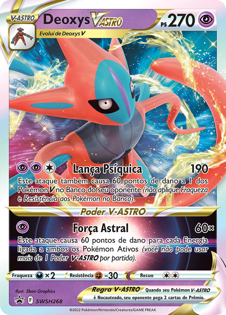 Deoxys V-ASTRO SWSH268 — Sword & Shield Promos (Portuguese Pokémon TCG card)