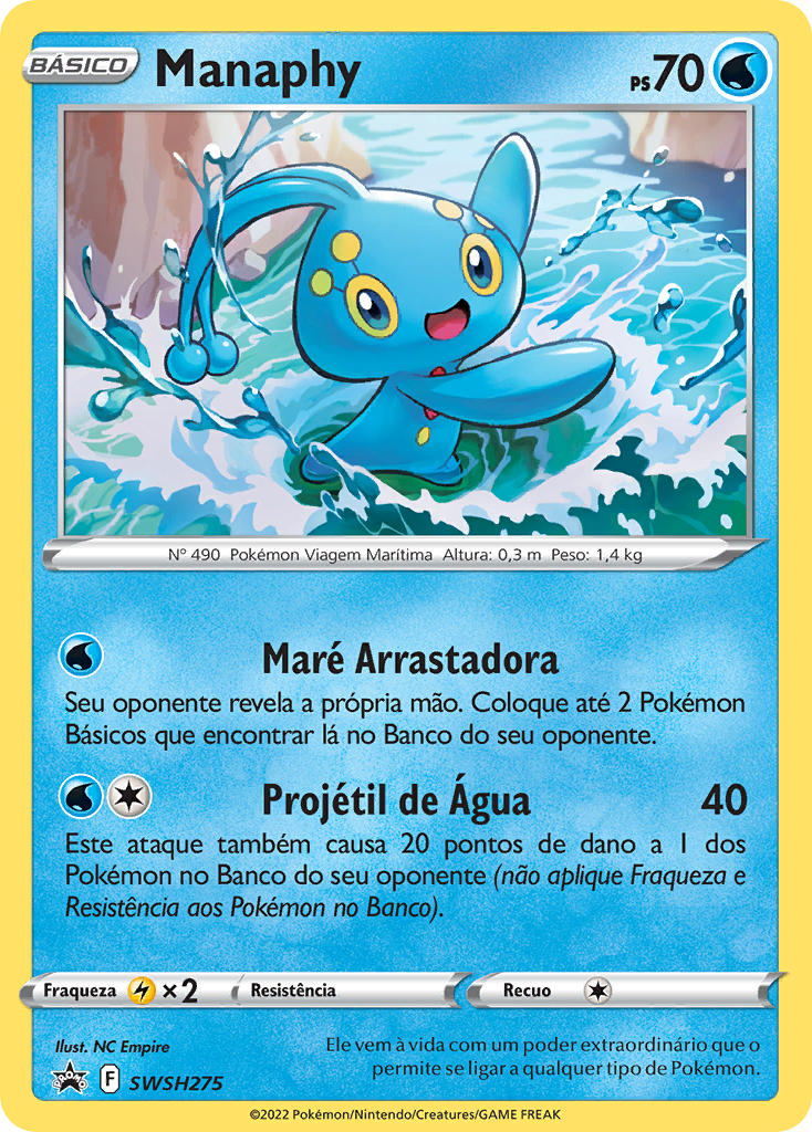 Manaphy SWSH275 — Sword & Shield Promos (Portuguese Pokémon TCG card)