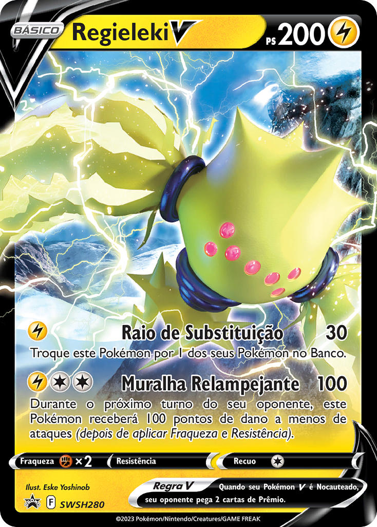 Regieleki V SWSH280 — Sword & Shield Promos (Portuguese Pokémon TCG card)