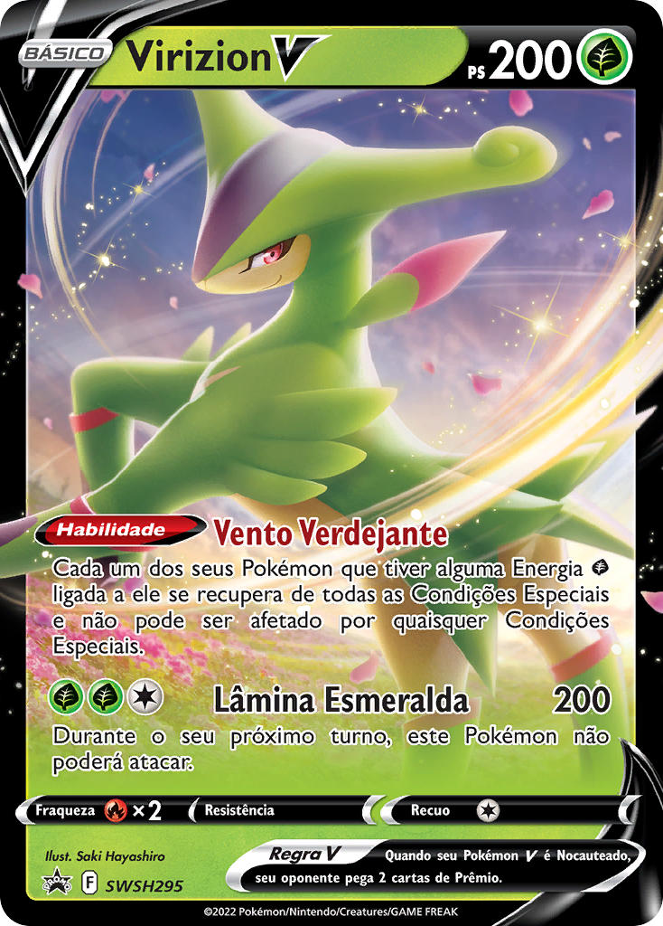 Virizion V SWSH295 — Sword & Shield Promos (Portuguese Pokémon TCG card)
