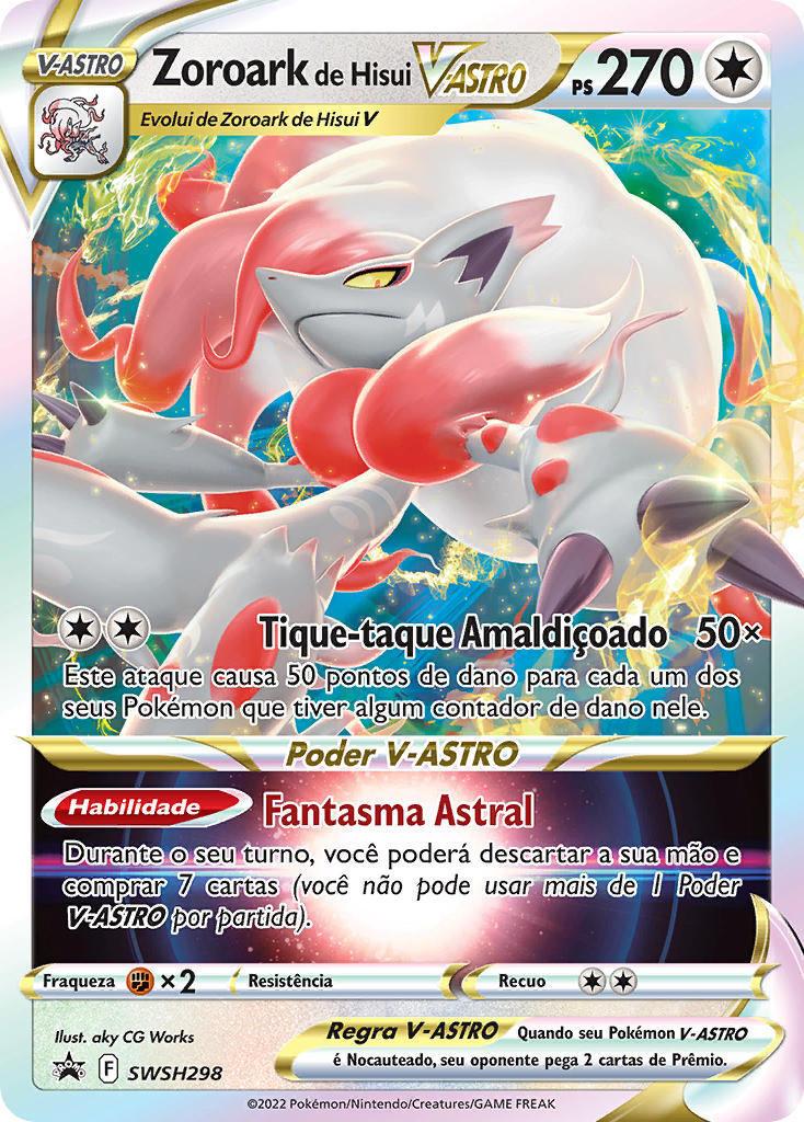 Zoroark de Hisui V-ASTRO SWSH298 — Sword & Shield Promos (Portuguese Pokémon TCG card)
