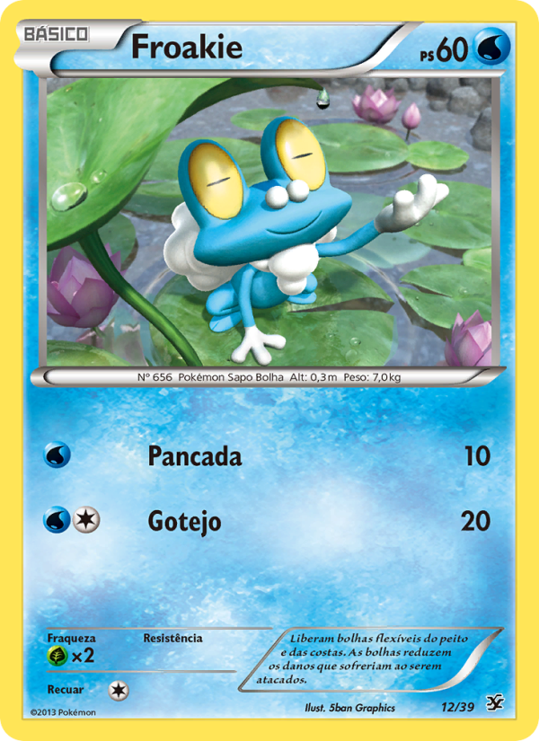Froakie 12 — Conjunto para Iniciantes Kalos (Portuguese Pokémon TCG card)