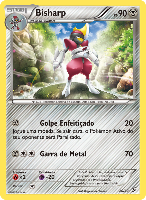 Bisharp 20 — Conjunto para Iniciantes Kalos (Portuguese Pokémon TCG card)