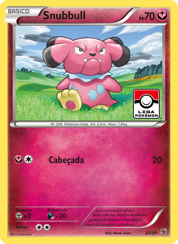 Snubbull 22 — Conjunto para Iniciantes Kalos (Portuguese Pokémon TCG card)