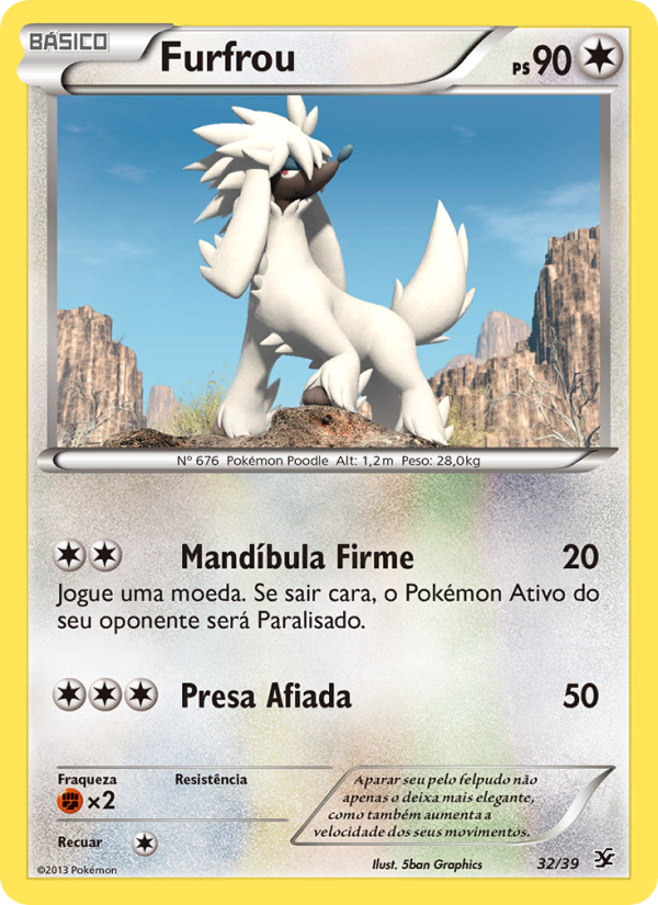 Furfrou 32 — Conjunto para Iniciantes Kalos (Portuguese Pokémon TCG card)
