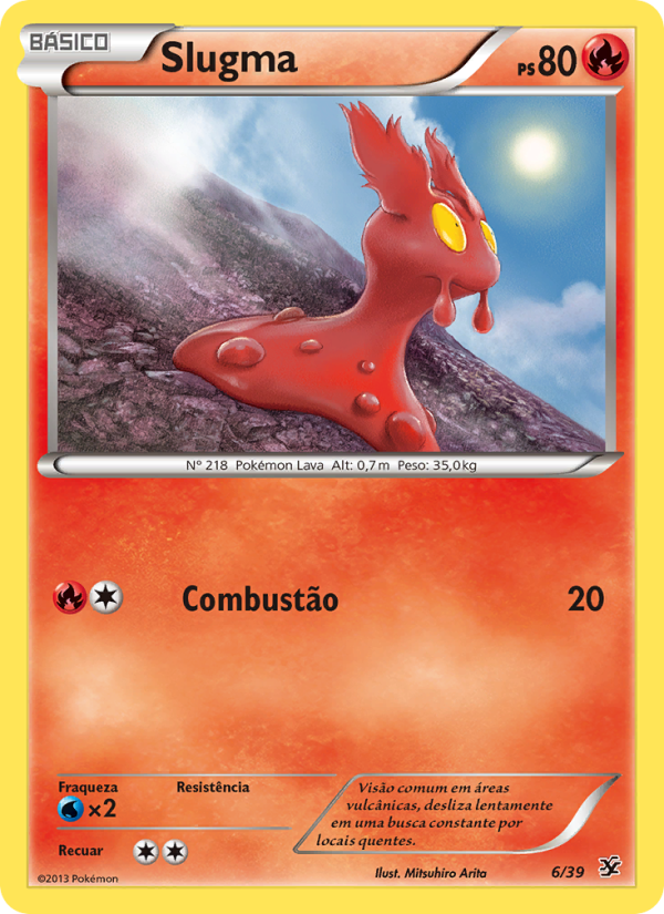 Slugma 6 — Conjunto para Iniciantes Kalos (Portuguese Pokémon TCG card)