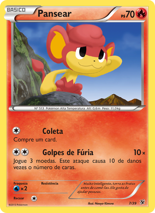 Pansear 7 — Conjunto para Iniciantes Kalos (Portuguese Pokémon TCG card)