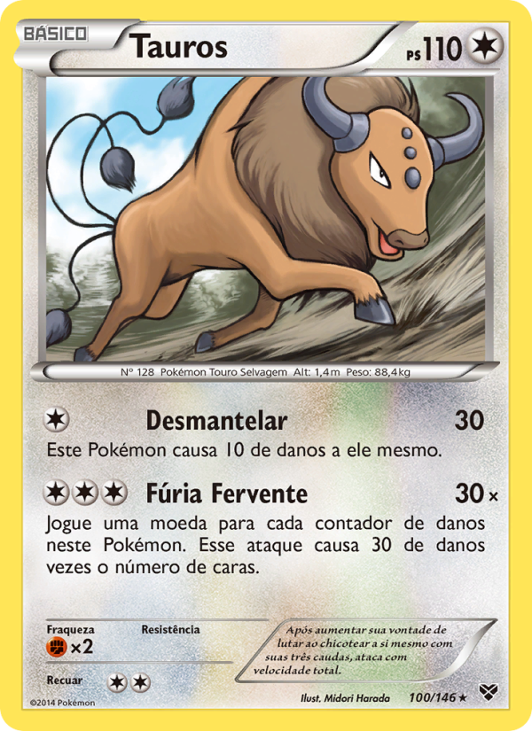 Tauros 100 — XY (Portuguese Pokémon TCG card)