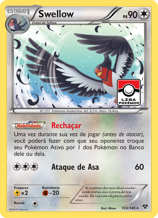 Taillow 102 — XY (Portuguese Pokémon TCG card)