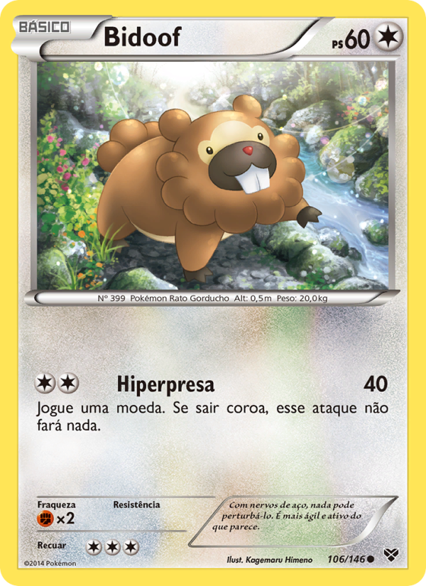 Bidoof 106 — XY (Portuguese Pokémon TCG card)