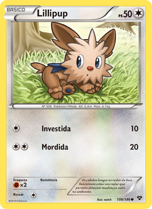 Lillipup 108 — XY (Portuguese Pokémon TCG card)