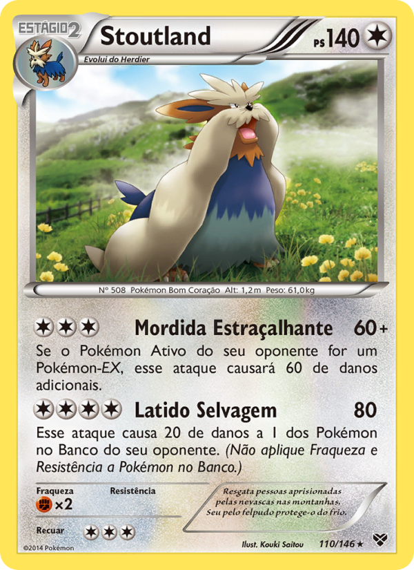Stoutland 110 — XY (Portuguese Pokémon TCG card)