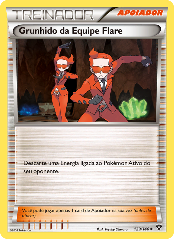 Grunhido da Equipe Flare 129 — XY (Portuguese Pokémon TCG card)