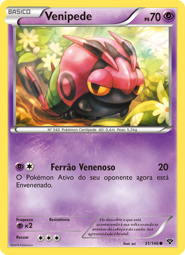 Venipede 51 — XY (Portuguese Pokémon TCG card)