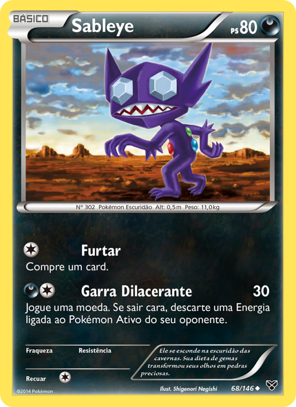 Sableye 68 — XY (Portuguese Pokémon TCG card)