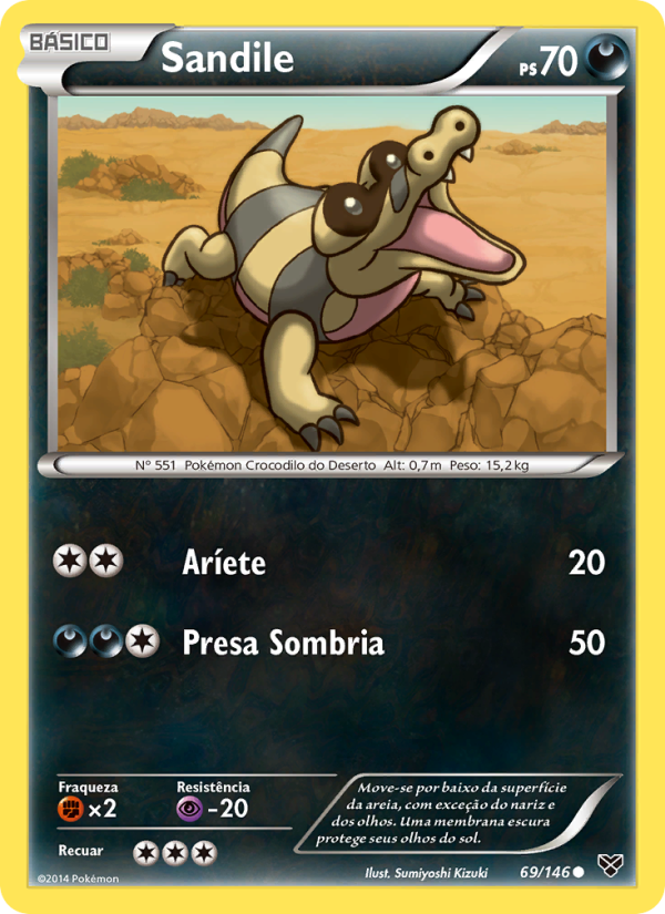 Sandile 69 — XY (Portuguese Pokémon TCG card)