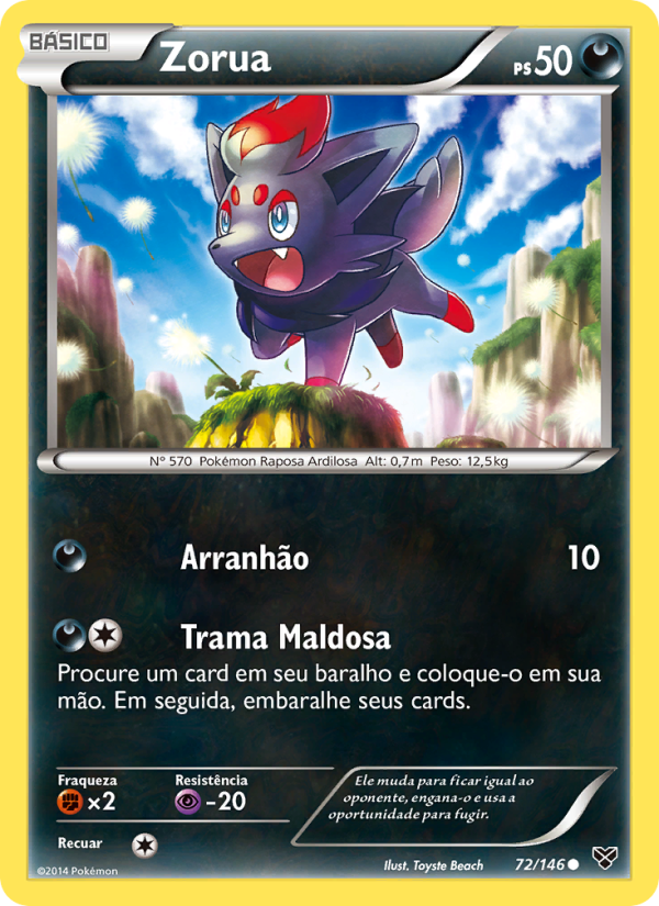 Zorua 72 — XY (Portuguese Pokémon TCG card)
