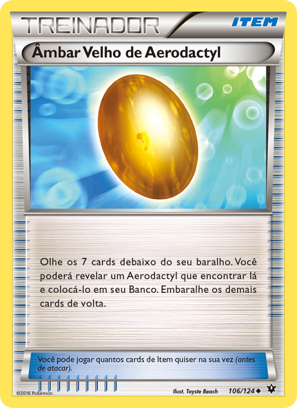 Âmbar Velho de Aerodactyl 106 — Fusão de Destinos (Portuguese Pokémon TCG card)