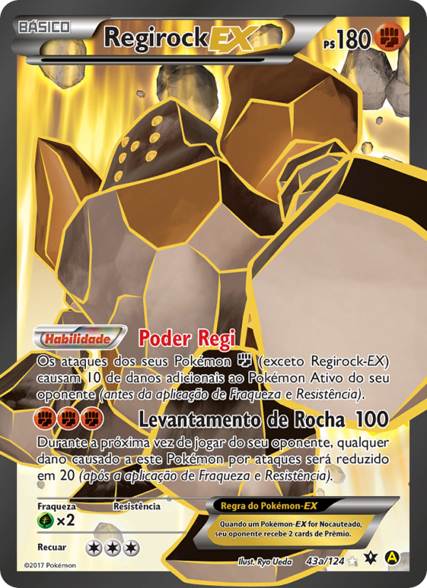 Regirock EX 43 — Fusão de Destinos (Portuguese Pokémon TCG card)