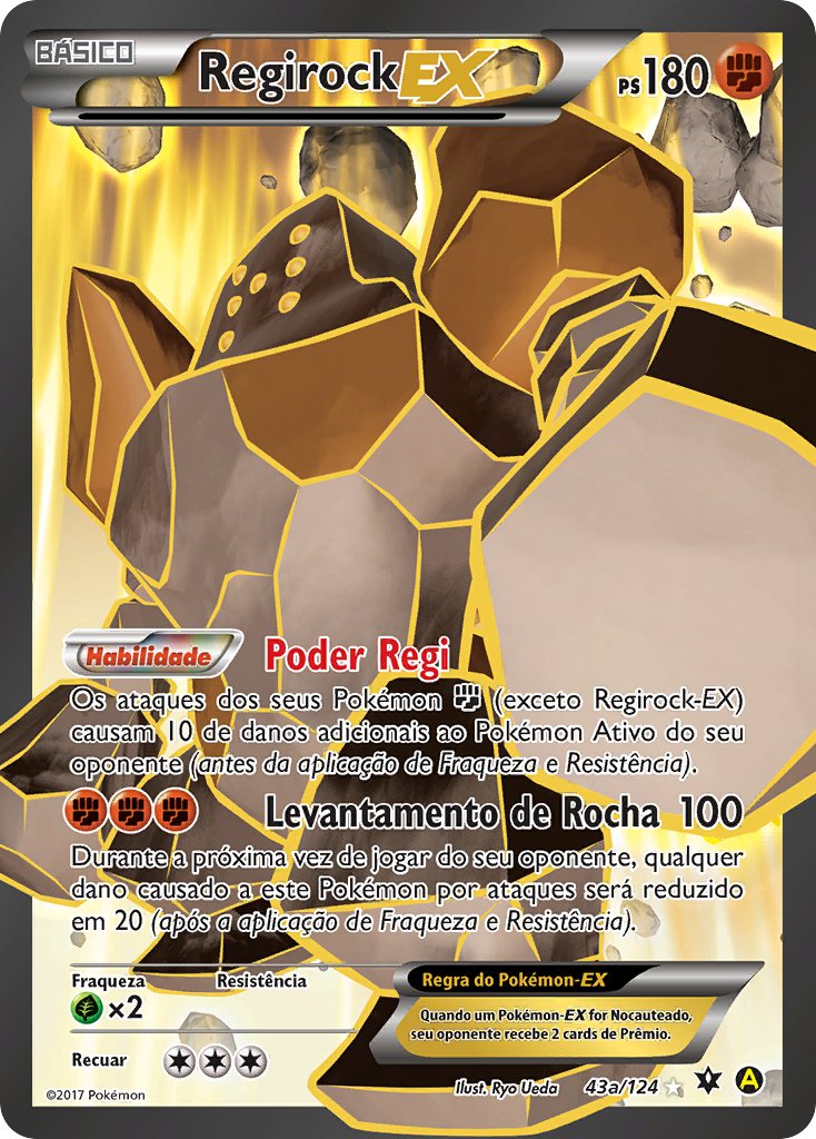 Regirock EX 43a — Fates Collide (Portuguese Pokémon TCG card)