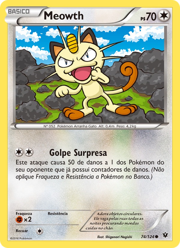Meowth 74 — Fusão de Destinos (Portuguese Pokémon TCG card)