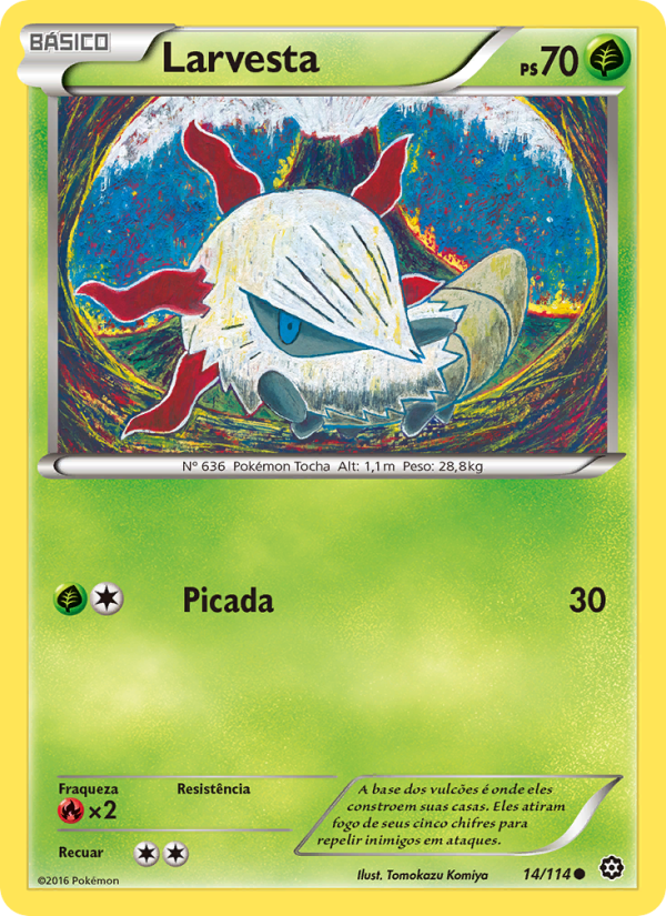 Larvesta 14 — Cerco de Vapor (Portuguese Pokémon TCG card)
