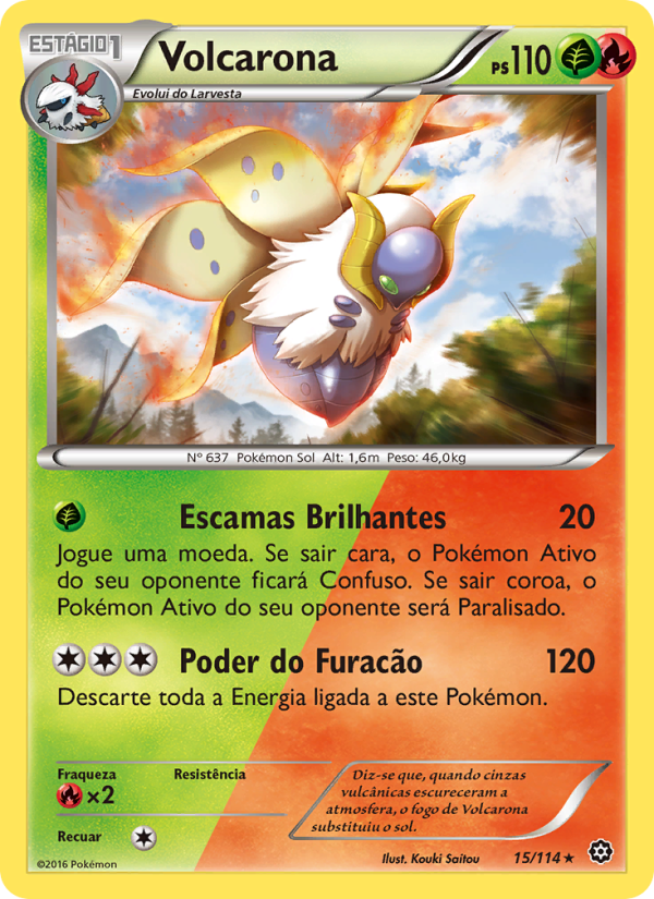 Volcarona 15 — Cerco de Vapor (Portuguese Pokémon TCG card)