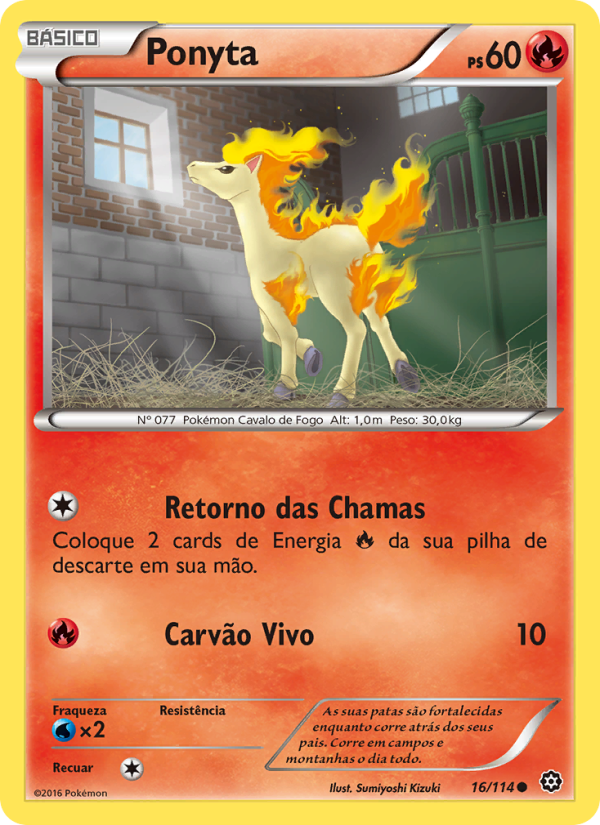 Ponyta 16 — Cerco de Vapor (Portuguese Pokémon TCG card)