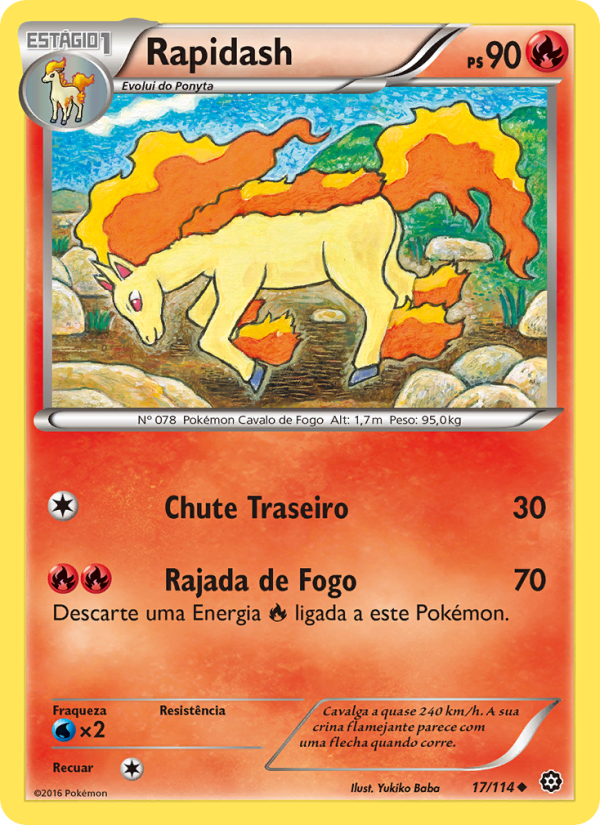 Rapidash 17 — Cerco de Vapor (Portuguese Pokémon TCG card)