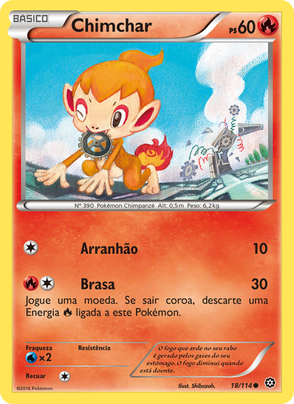 Chimchar 18 — Cerco de Vapor (Portuguese Pokémon TCG card)