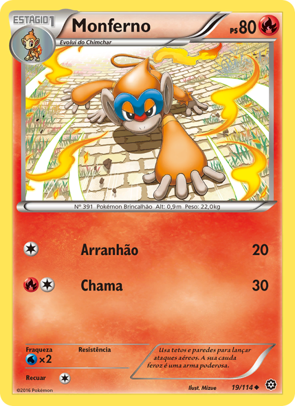 Monferno 19 — Cerco de Vapor (Portuguese Pokémon TCG card)