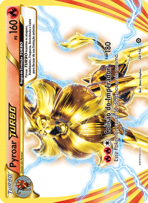 Pyroar TURBO 24 — Cerco de Vapor (Portuguese Pokémon TCG card)