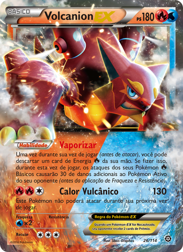 Volcanion EX 26 — Cerco de Vapor (Portuguese Pokémon TCG card)