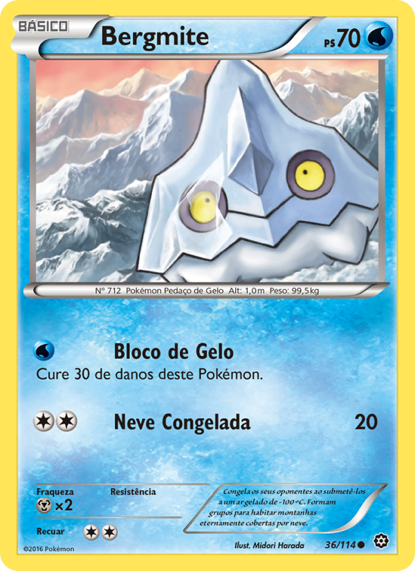 Bergmite 36 — Cerco de Vapor (Portuguese Pokémon TCG card)