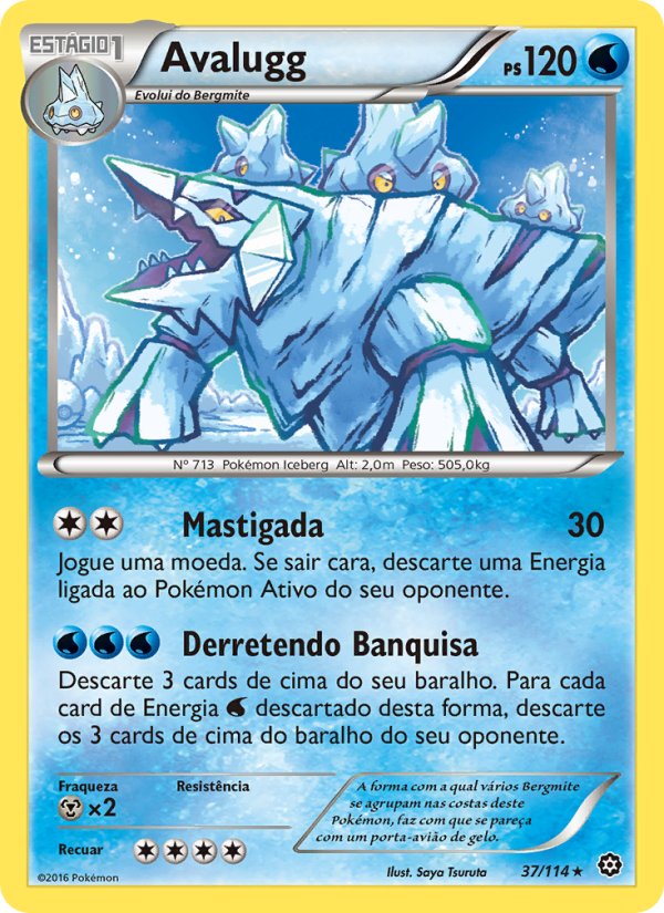 Avalugg 37 — Cerco de Vapor (Portuguese Pokémon TCG card)