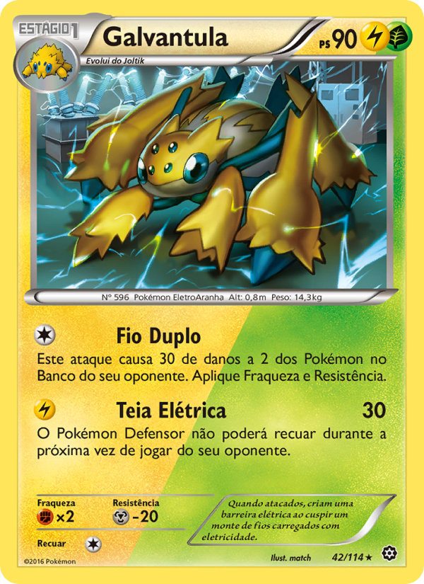 Galvantula 42 — Cerco de Vapor (Portuguese Pokémon TCG card)
