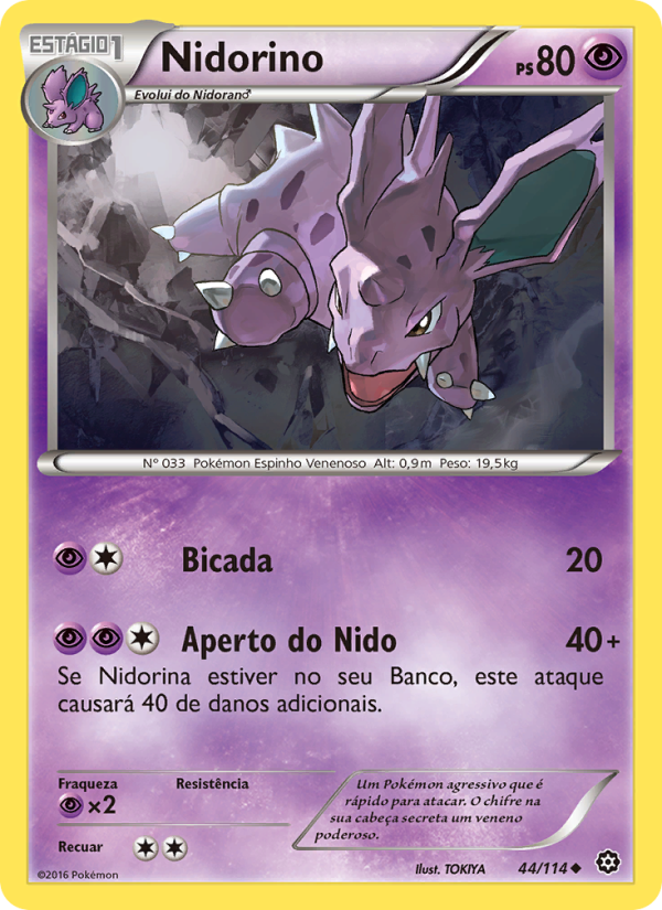 Nidorino 44 — Cerco de Vapor (Portuguese Pokémon TCG card)