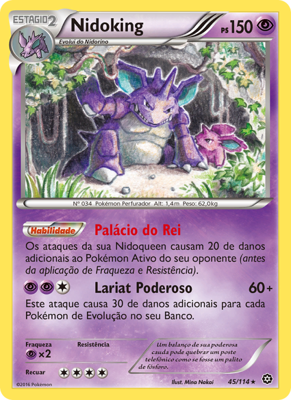 Nidoking 45 — Cerco de Vapor (Portuguese Pokémon TCG card)