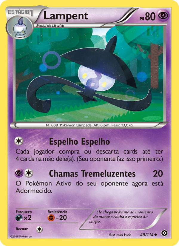 Lampent 49 — Cerco de Vapor (Portuguese Pokémon TCG card)