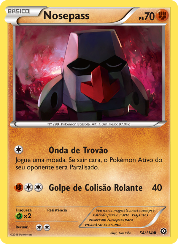 Nosepass 54 — Cerco de Vapor (Portuguese Pokémon TCG card)