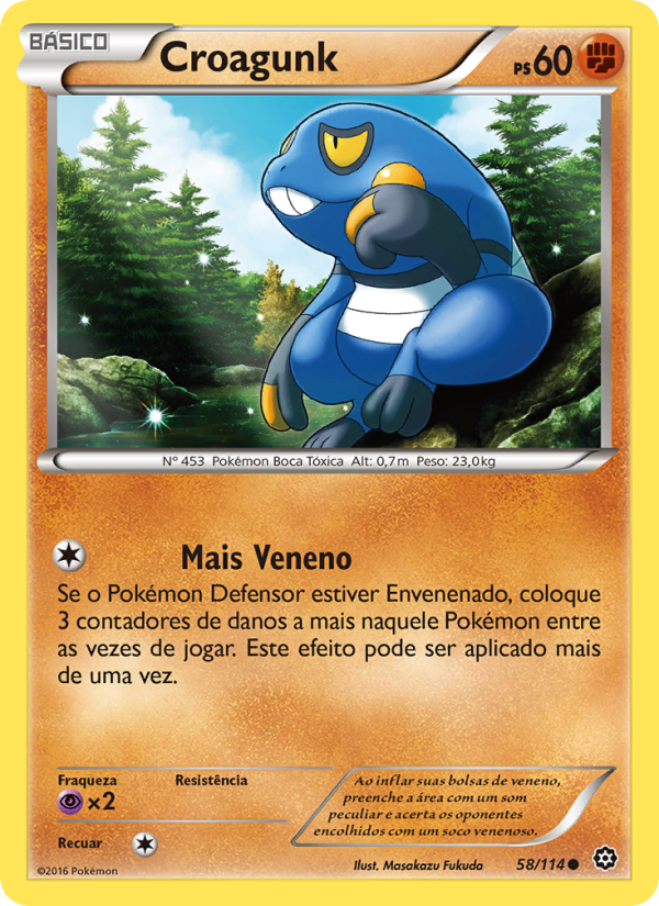 Croagunk 58 — Cerco de Vapor (Portuguese Pokémon TCG card)