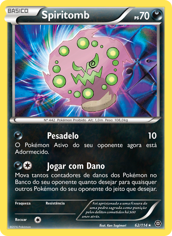 Spiritomb 62 — Cerco de Vapor (Portuguese Pokémon TCG card)